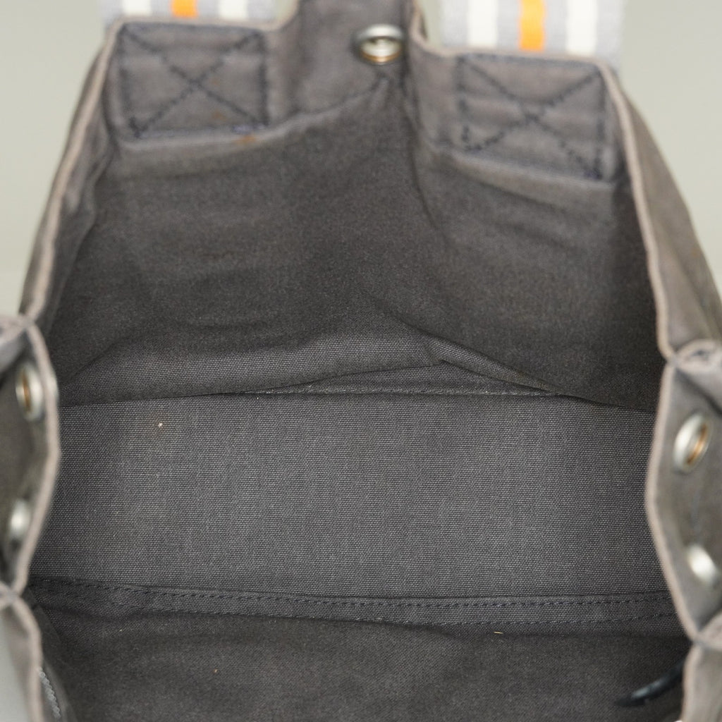 Hermes Fourre-Tout PM Tote Bag Canvas Gray Used Vintage Handbag 07E13825007