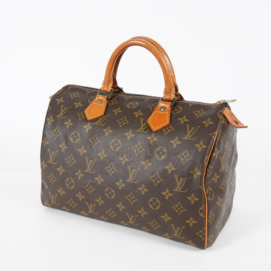 Louis Vuitton Speedy 30 Monogram Canvas Hand Bag Brown Used M41526 08E124070008