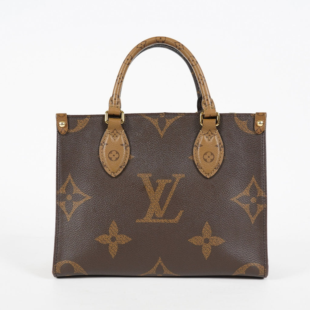 Louis Vuitton OnTheGo PM Monogram Reverse Canvas Tote M46373 Brown 07E0920130030
