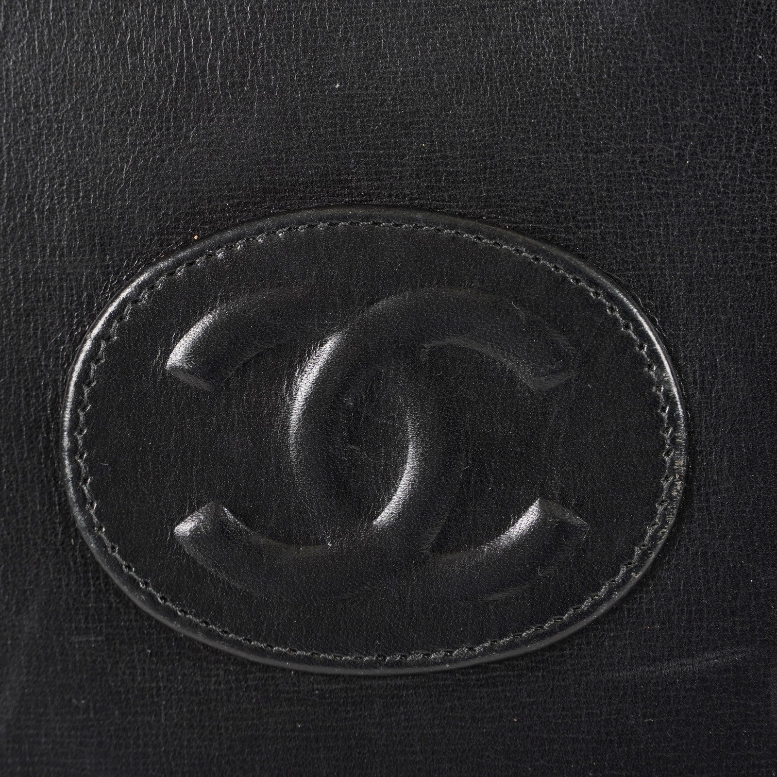 CHANEL Vintage Quilted CC Logo Jersey Chain Flat Shoulder Tote Bag 05E216352529