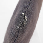 CHANEL Deauville Canvas Clutch Bag Pouch CC Logo Dark Brown Used 07A144118424