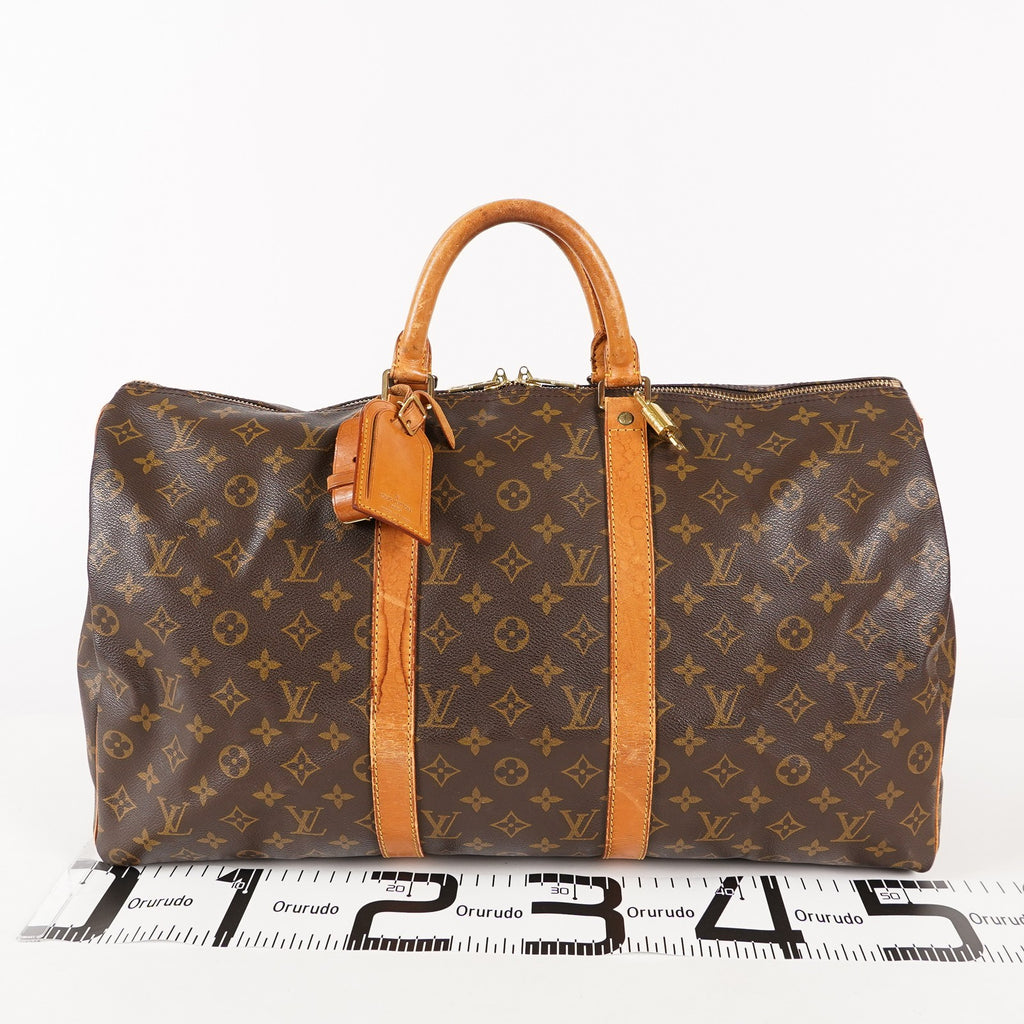 LOUIS VUITTON Keepall 50 Monogram Boston Bag Brown vintage M41426 03T125800006