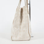 Chanel Travel Line Tote Bag Beige Nylon Leather Used Handbag 09M41793108