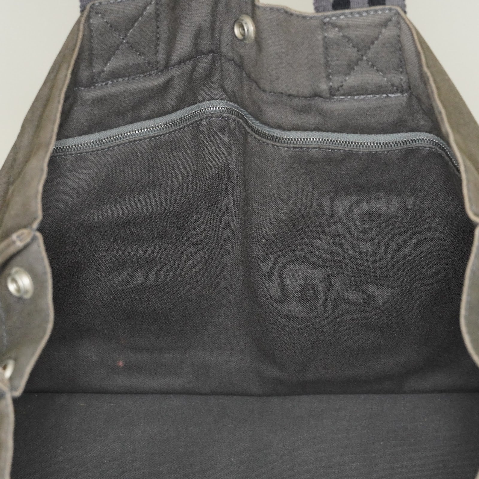 HERMES Fourre Tout GM Tote Bag Gray Canvas Handbag Unisex 08E34825010