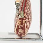 Christian Dior Saddle Bag Trotter Canvas Bordeaux Beige Silver HW 09E223121010