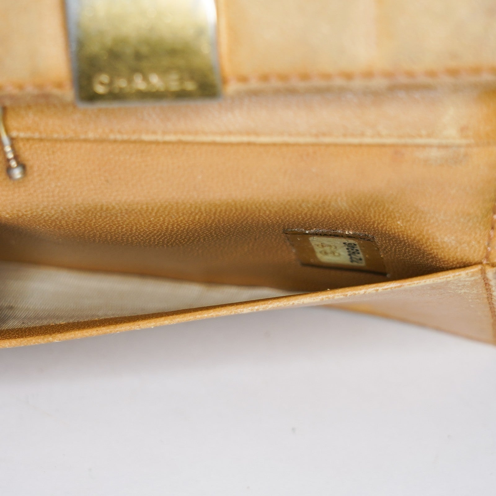 CHANEL Chocolate Bar Lambskin Camel Wallet XY199