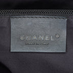 CHANEL Sports Line Boston Bag 40cm Black Canvas Used Vintage Duffle 07E186930027