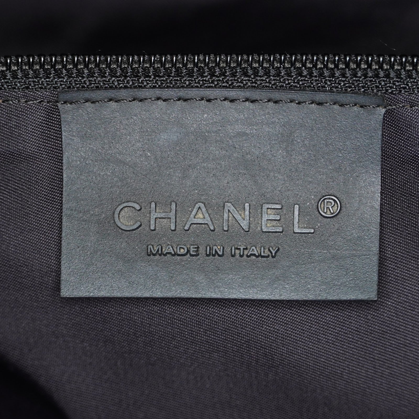 CHANEL Sports Line Boston Bag 40cm Black Canvas Used Vintage Duffle 07E186930027