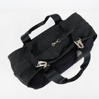 CHANEL Sports Line Boston Bag 40cm Black Canvas Used Vintage Duffle 07E186930027