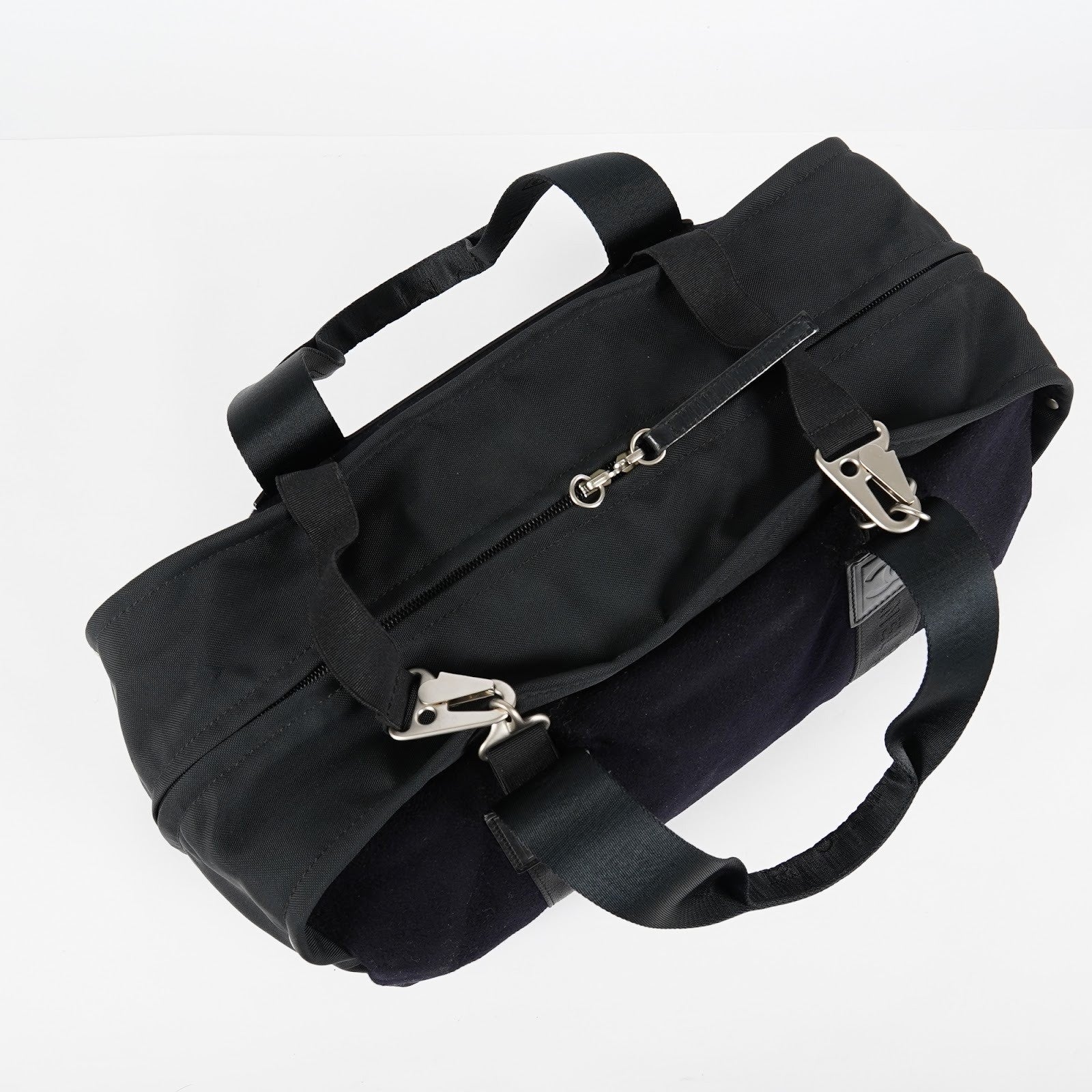 CHANEL Sports Line Boston Bag 40cm Black Canvas Used Vintage Duffle 07E186930027