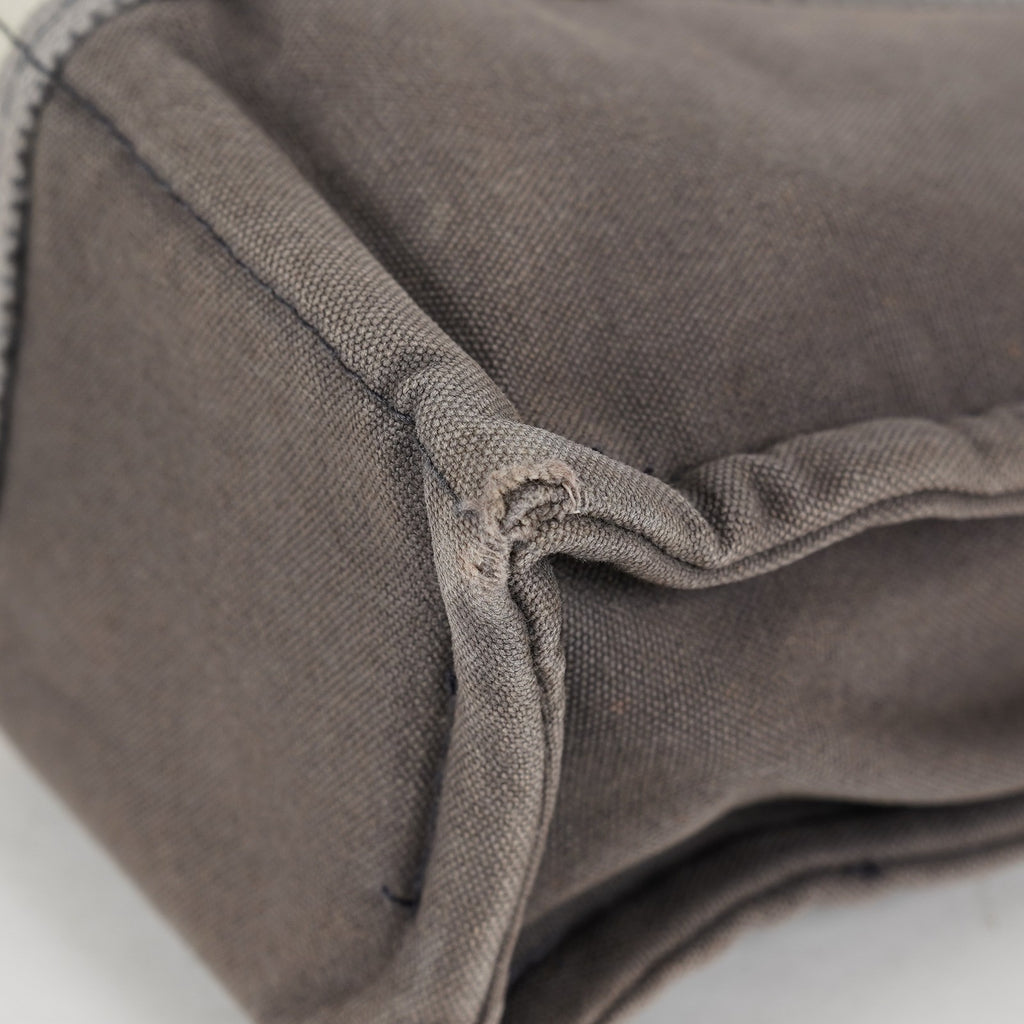Hermes Fourre-Tout PM Tote Bag Canvas Gray Used Vintage Handbag 07E13825007