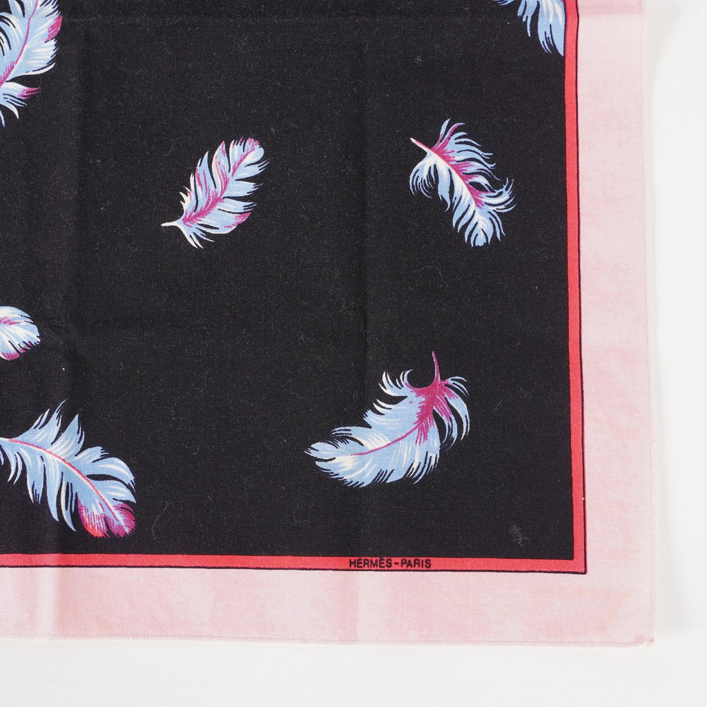 Hermes Carre 45 100% Cotton Napkin, Black with Blue, 03E13825017