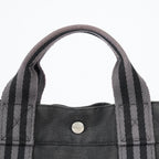 Hermes Fourre-Tout MM Black Canvas Used Tote Shoulder Bag 09M37793108