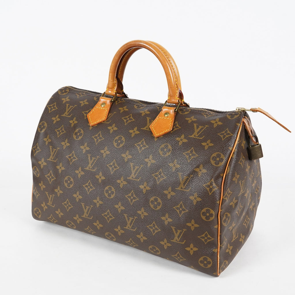 Louis Vuitton Speedy 35 M41107 Monogram Brown Hand Bag Used Vintage 07E076710016
