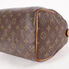 Louis Vuitton Speedy 25 M41528 Monogram Canvas Boston Handbag Brown 07E057150004