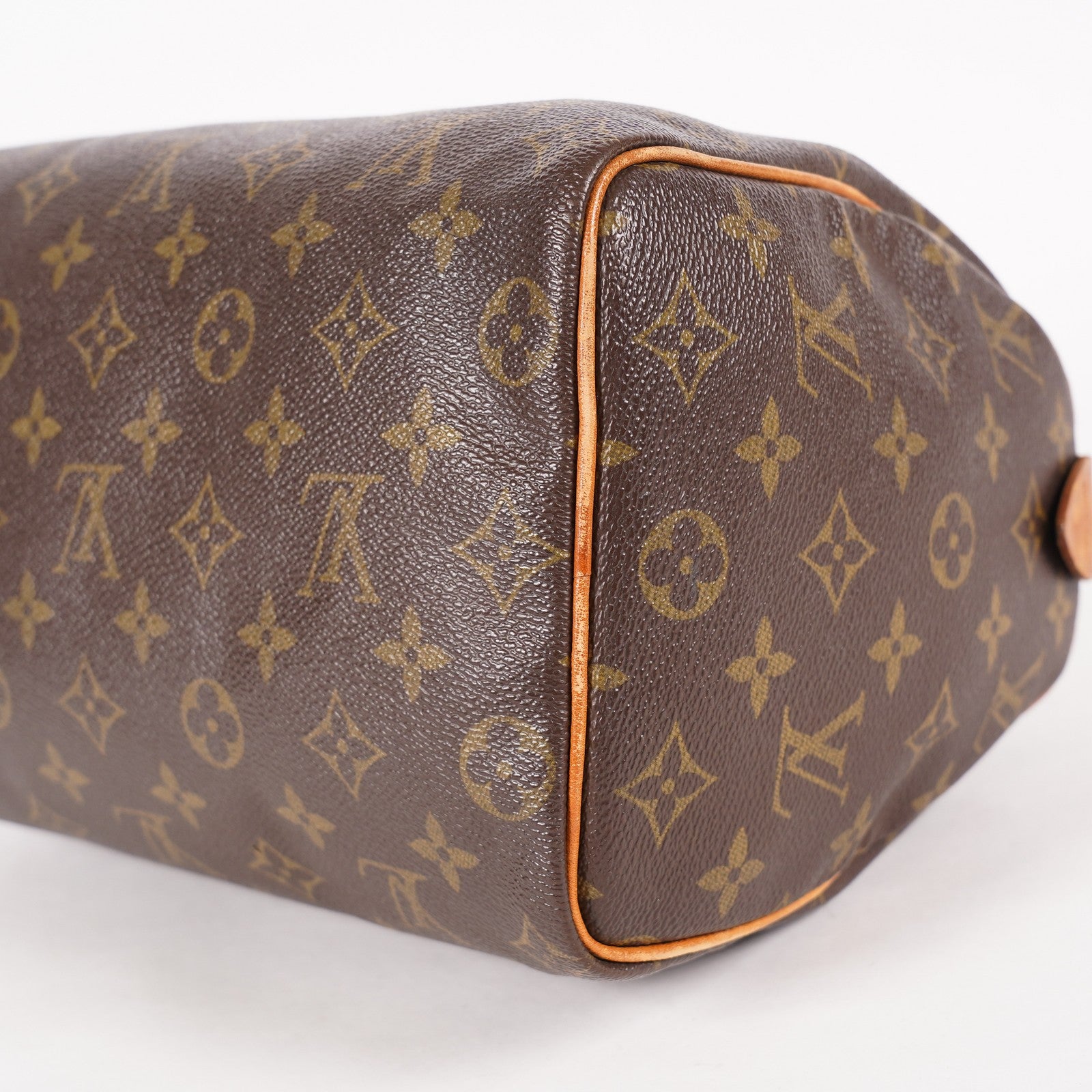 Louis Vuitton Speedy 25 M41528 Monogram Canvas Boston Handbag Brown 07E057150004