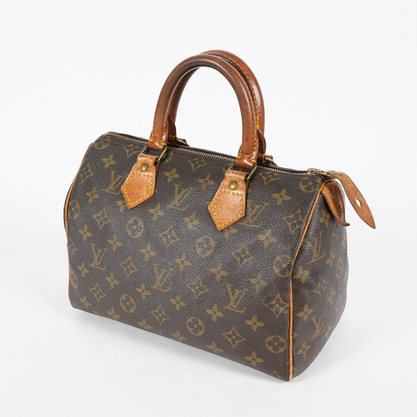 Louis Vuitton Speedy 25 Monogram Canvas Brown Boston Handbag Used 07E295830008