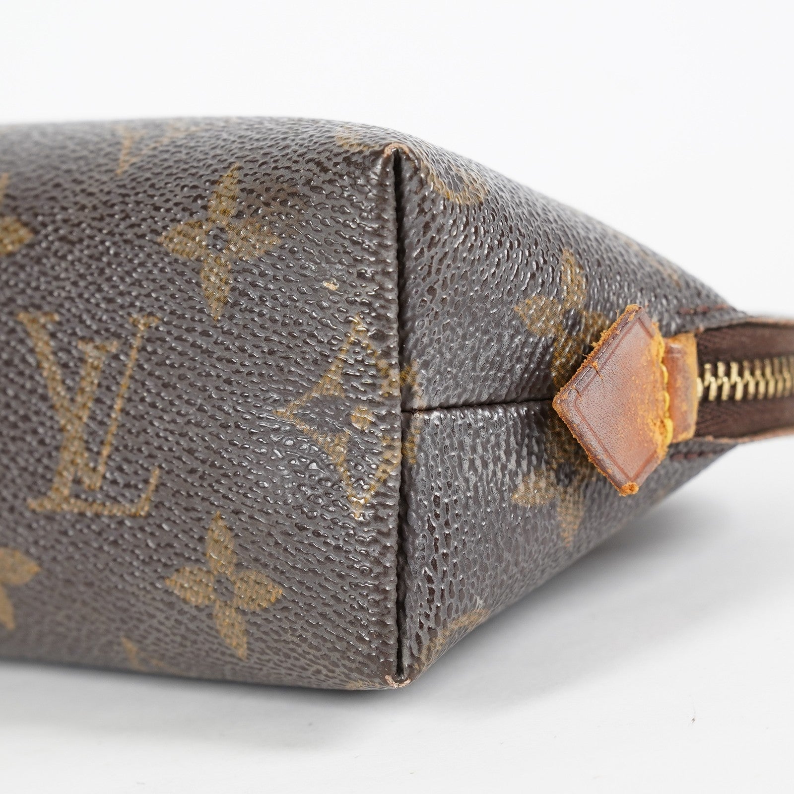 Louis Vuitton M47515 Pochette Cosmetique Monogram Brown Canvas Used 08A07715003