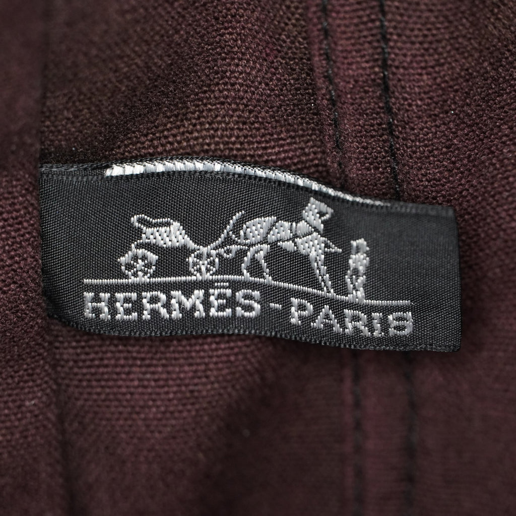 HERMÈS Paris Fourre Tout MM Black Red Cotton Canvas Tote Hand Bag 04A05825007