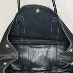 Hermes Garden Party 30 TPM Handbag Tote Leather Canvas Black 05E024290016