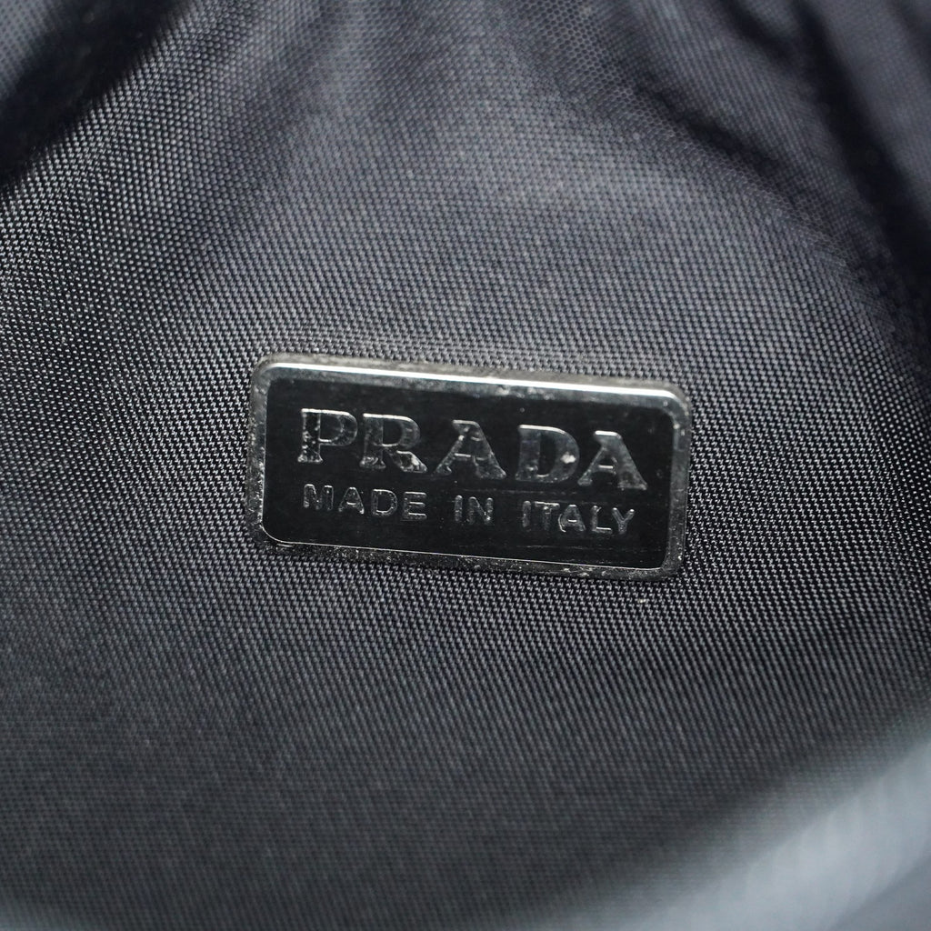 Prada Nylon Pouch 25cm Black Tessuto Clutch Accessory Bag Used 08E132310024