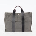 HERMES Fourre Tout GM Tote Bag Gray Canvas Handbag Unisex 08E34825010