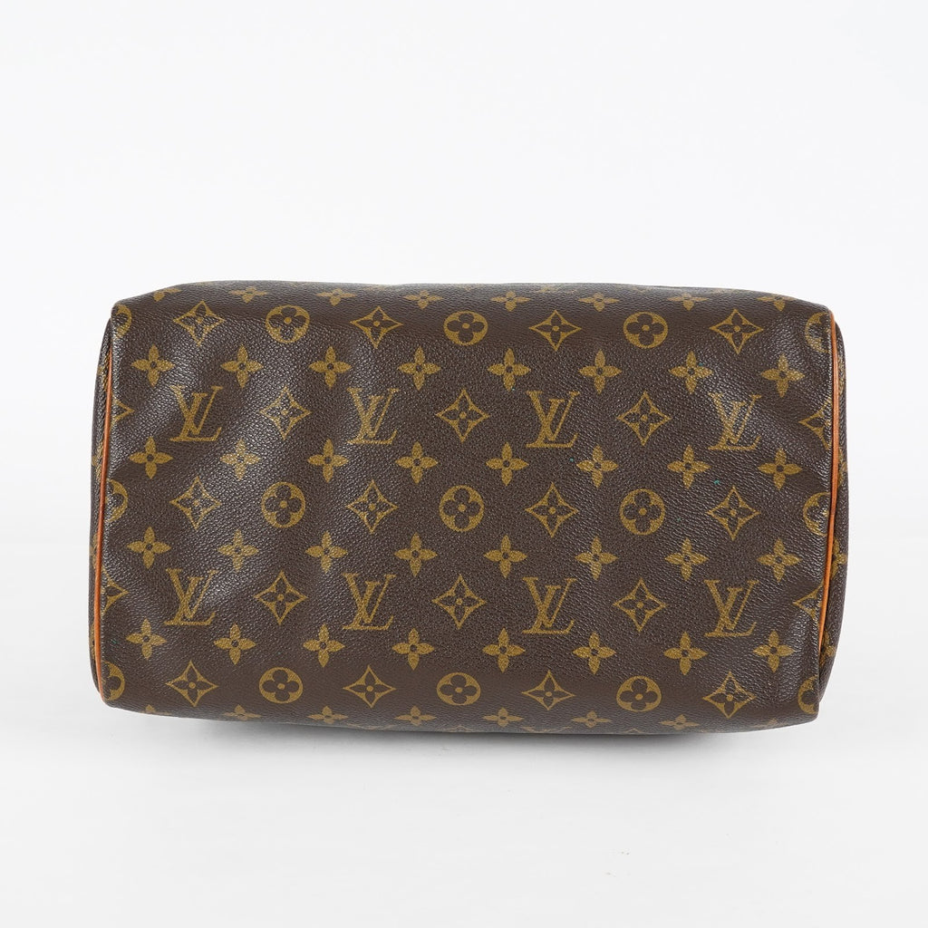 Louis Vuitton Speedy 30 Monogram Canvas Hand Bag Brown Used M41526 08E124070008