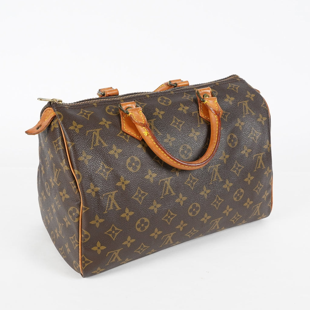 Louis Vuitton Speedy 30 Monogram Canvas Hand Bag Brown Used M41526 08E124070008