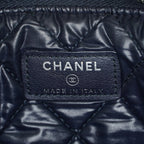 CHANEL Deauville Canvas Clutch Bag Pouch CC Logo Dark Brown Used 07A144118424