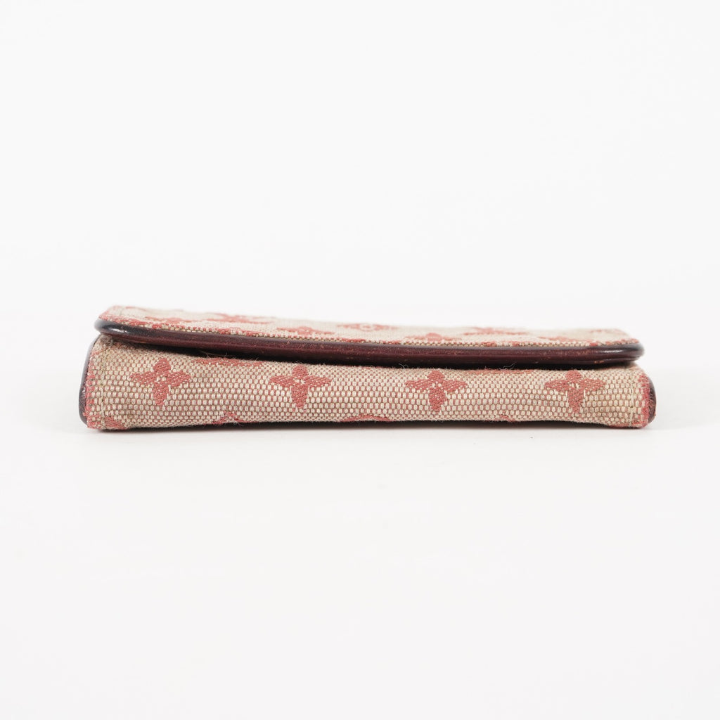 Auth Louis Vuitton Monogram Fabric & Leather Ring Key Case Key Holder  XY213