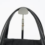 Chanel Chocolate Bar Nylon Mini Boston Bag 35cm Black Silver HW 07E314180008