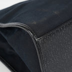 Gucci Jackie Vintage Handbag Shoulder Bag 30cm Black Canvas Leather 07E153190009