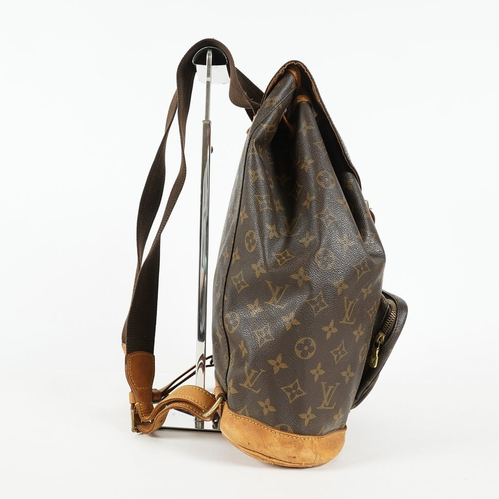 Louis Vuitton Montsouris GM M51135 Monogram Canvas Brown Backpack 09E134510011