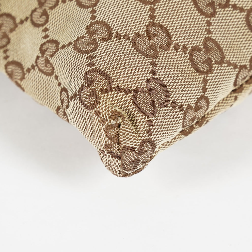GUCCI GG Canvas Waist Belt Body Bag Beige Brown Vintage Used Womens 08E141870008