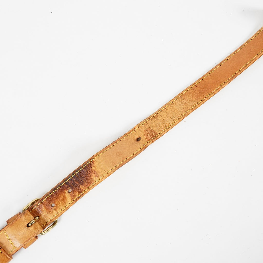 Auth Louis Vuitton Vachetta Leather Shoulder Strap Adjustable Tan Vintage XY266