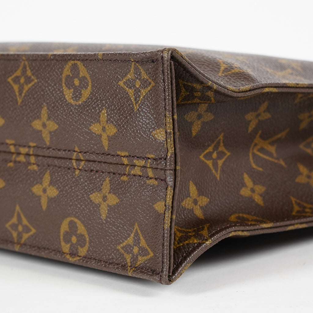 Louis Vuitton M51140 Monogram Sac Plat Tote Bag Brown Canvas Used 08E132310002