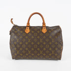 Louis Vuitton Speedy 35 Monogram Brown Canvas Hand Bag Used M41524 07E214620027