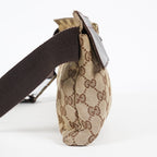 GUCCI GG Canvas Waist Belt Body Bag Beige Brown Vintage Used Womens 08E141870008