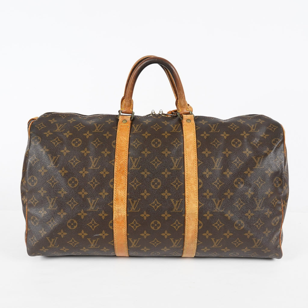 Louis Vuitton Keepall 50 Monogram Brown Duffle Bag M41426 Used 08E163630007