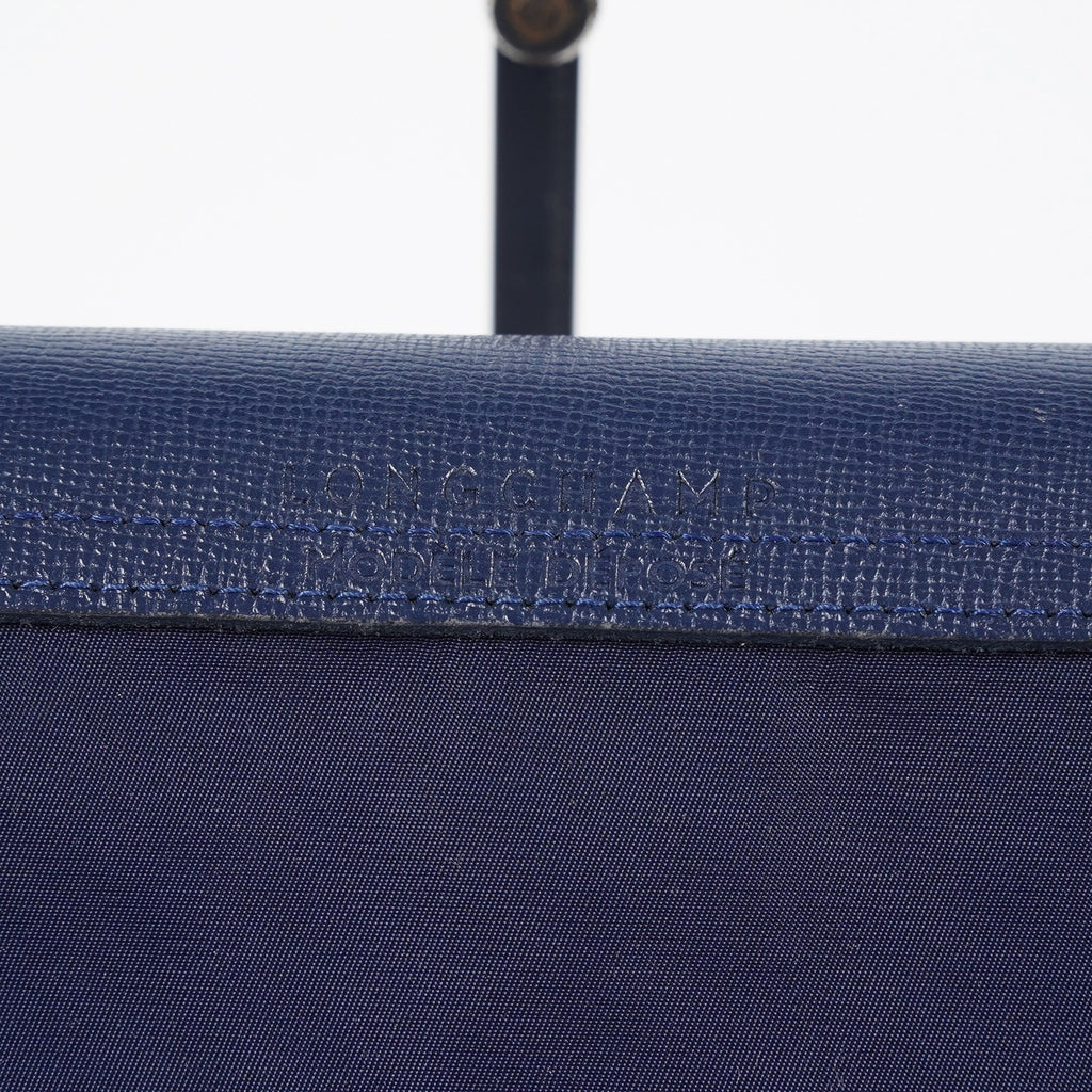 Longchamp Le Pliage Navy Nylon Long Handle Tote Shoulder Bag Used 08A06660003