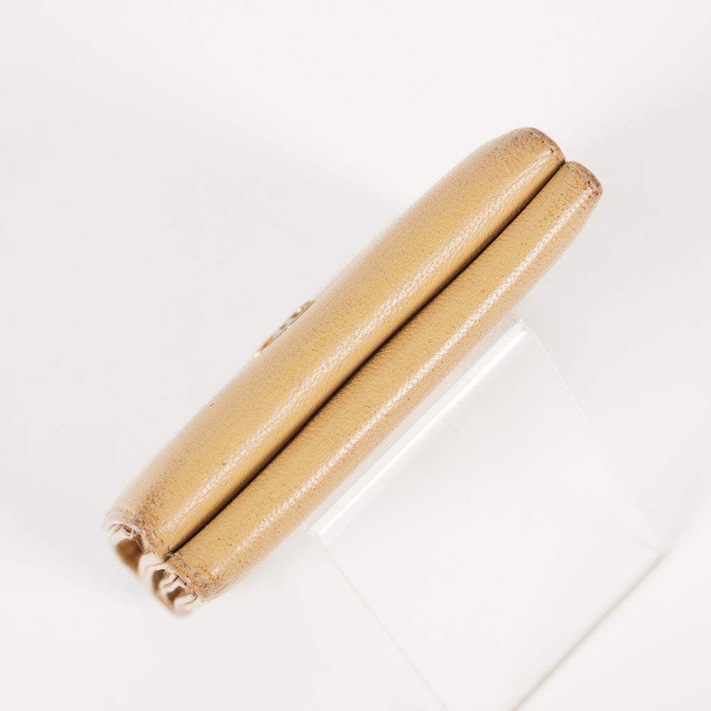 AUTHENTIC Chanel VINTAGE Beige Sevruga Compact Wallet 05E561045016