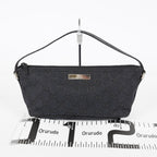 GUCCI GG Canvas Boat Pochette Shoulder Bag 22cm Black Vintage Used 08E172090010