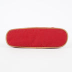 Hermes Bolide Pouch 20 Red Canvas Leather Trim Cosmetic Pouch Used 08E04605008