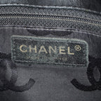 Chanel Wild Stitch Tote Bag Black Calfskin Leather CC Logo Used 07E077260010