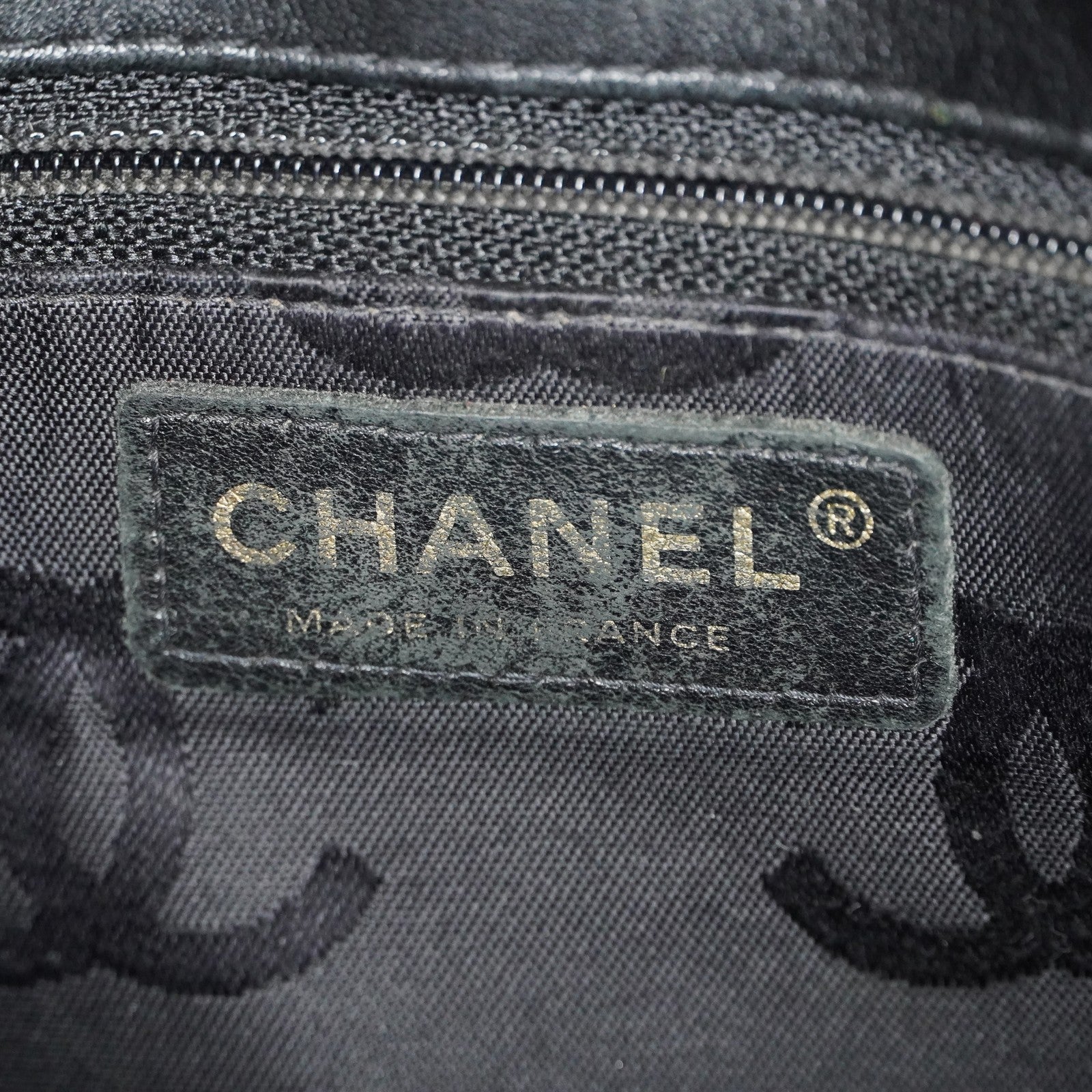 Chanel Wild Stitch Tote Bag Black Calfskin Leather CC Logo Used 07E077260010