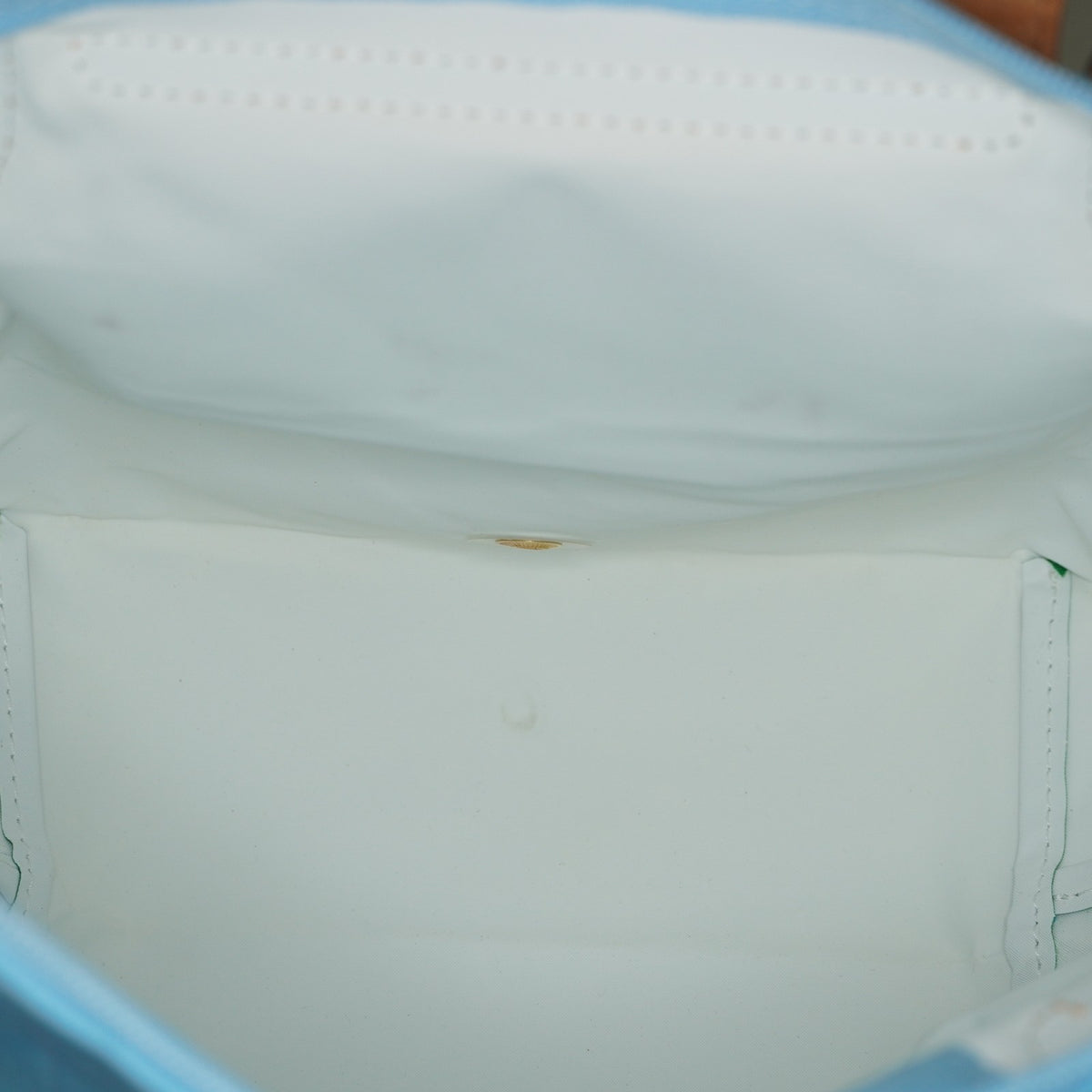 Longchamp Le Pliage Tote Bag Light Blue Nylon Leather Handbag Used XYZ270