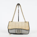 Chanel Chocolate Bar Quilted Turn Lock Shoulder Bag Beige Leather 07E317370012