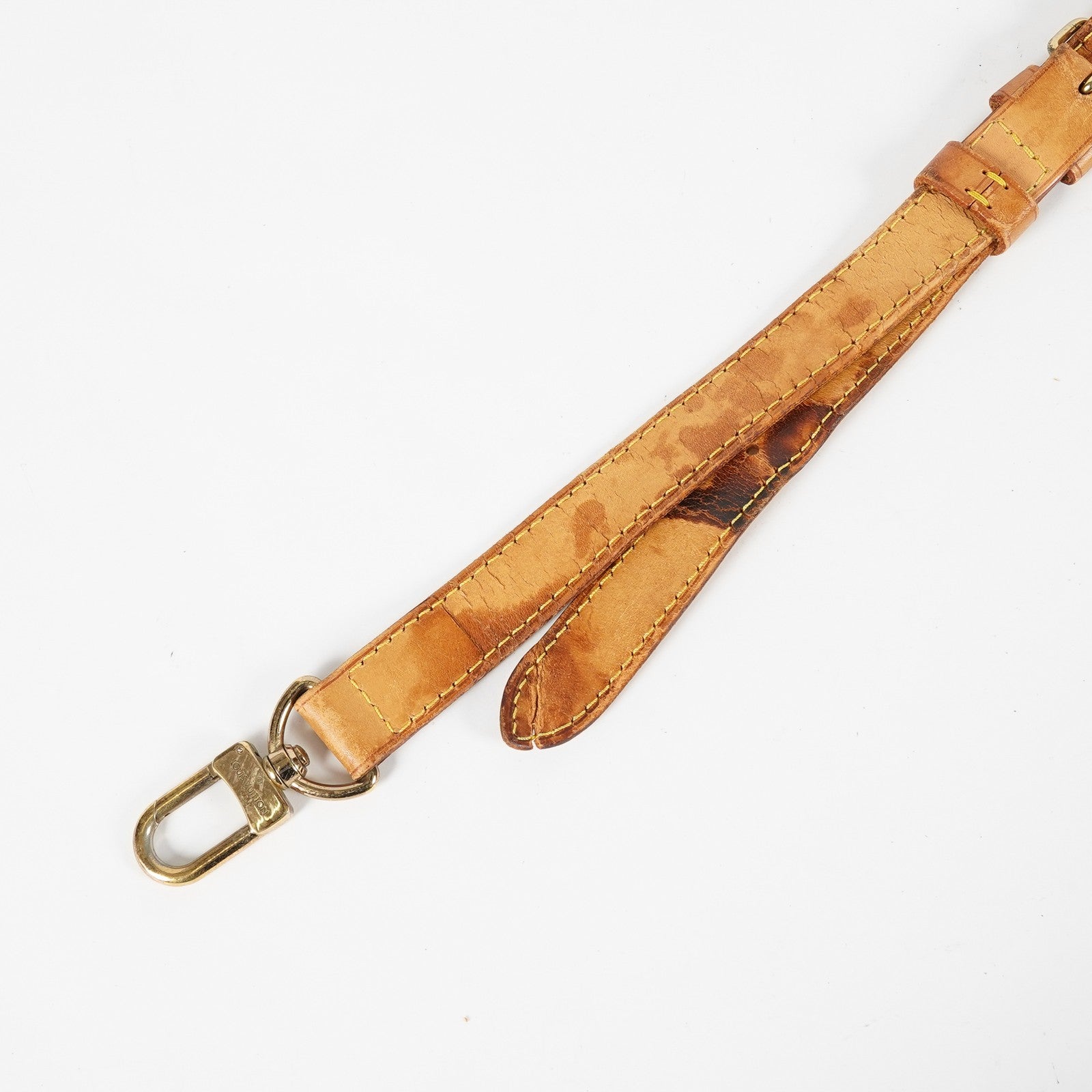 Auth Louis Vuitton Vachetta Leather Shoulder Strap Adjustable Tan Vintage XY266