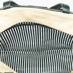 kate spade handbag beige black with bow gold logo plate leather 225243940936