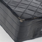 Chanel Matelasse Half Moon Flap Bag 25cm Black Quilted Chain Used 08E0717270006